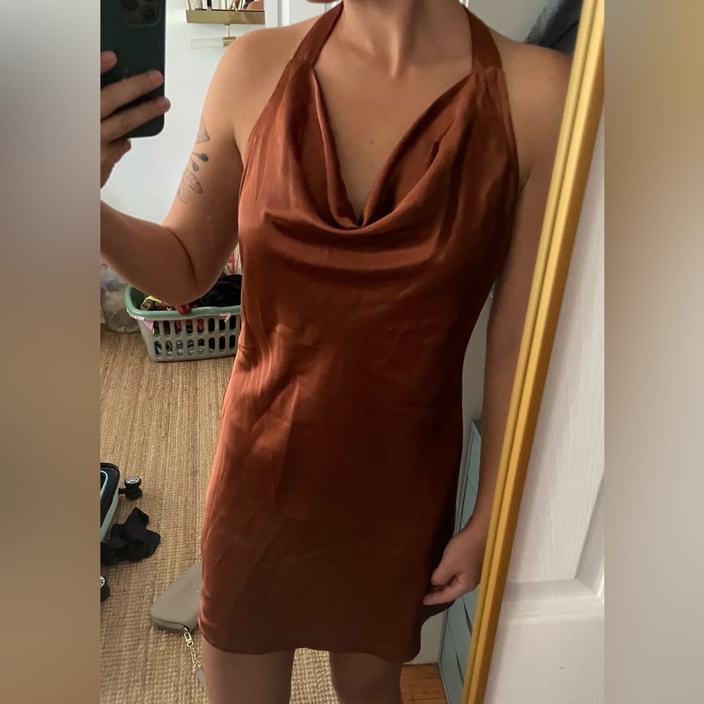 Satin halter dress
